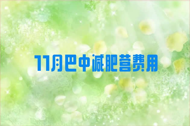 11月巴中减肥营费用