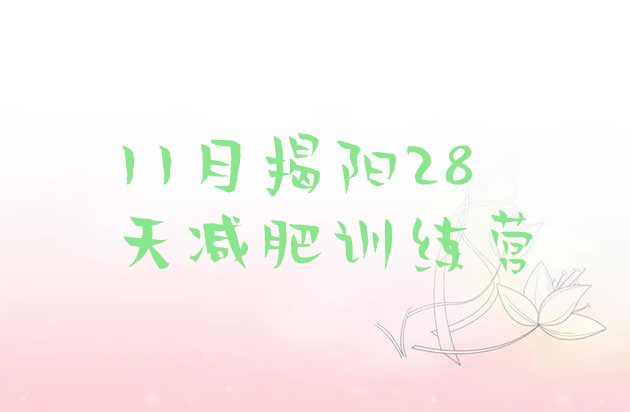 11月揭阳28天减肥训练营