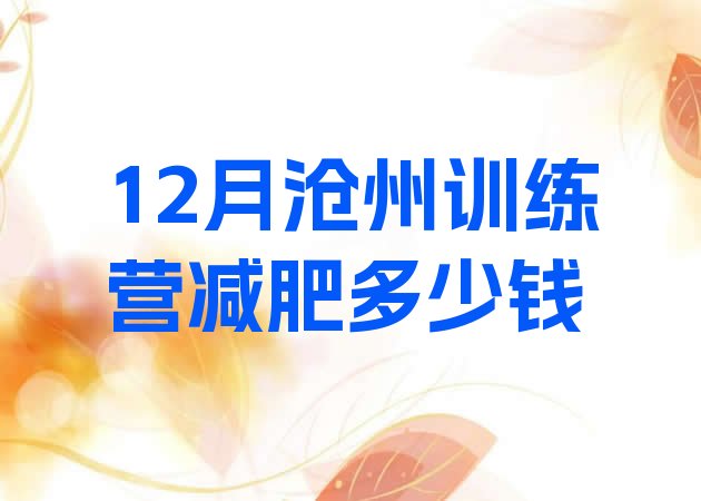 12月沧州训练营减肥多少钱