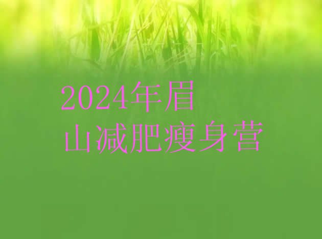 2024年眉山减肥瘦身营