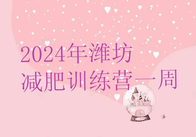 十大2024年潍坊减肥训练营一周排行榜