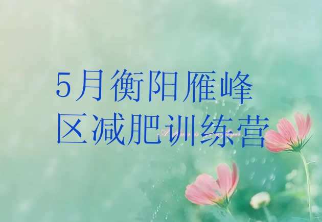 十大5月衡阳雁峰区减肥训练营排行榜