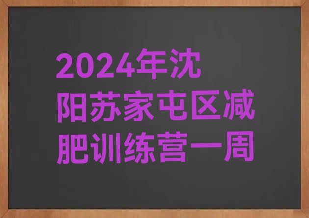 十大2024年沈阳苏家屯区减肥训练营一周排行榜