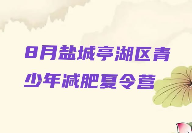 十大8月盐城亭湖区青少年减肥夏令营排行榜