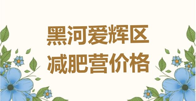 十大黑河爱辉区减肥营价格排行榜