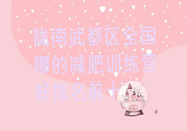 十大陇南武都区全国哪的减肥训练营好排名前十排行榜