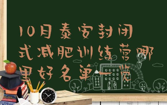 十大10月泰安封闭式减肥训练营哪里好名单一览排行榜