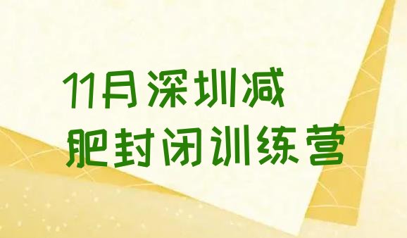 十大11月深圳减肥封闭训练营排行榜