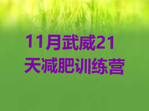 十大11月武威21天减肥训练营排行榜