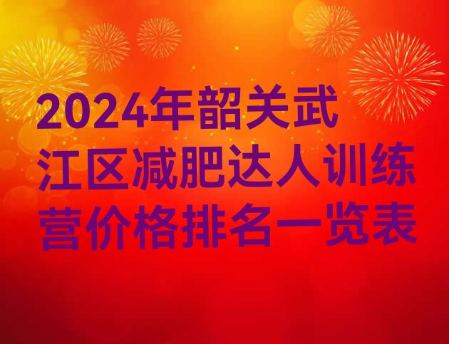 十大2024年韶关武江区减肥达人训练营价格排名一览表排行榜