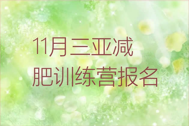 十大11月三亚减肥训练营报名排行榜
