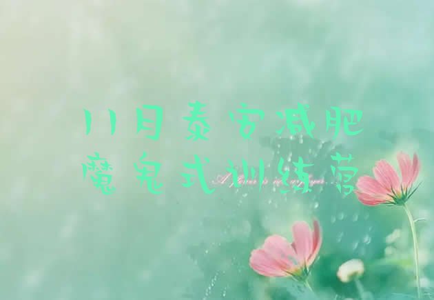 十大11月泰安减肥魔鬼式训练营排行榜