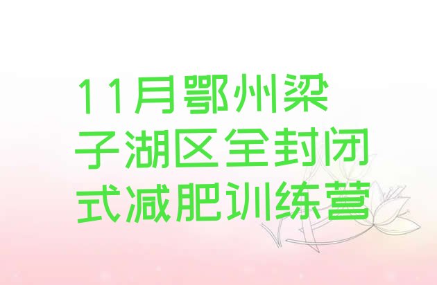 十大11月鄂州梁子湖区全封闭式减肥训练营排行榜