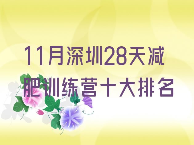 十大11月深圳28天减肥训练营十大排名排行榜