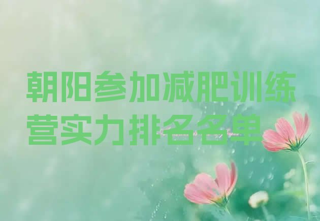 十大朝阳参加减肥训练营实力排名名单排行榜