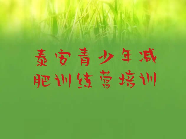 十大12月泰安28天减肥训练营名单一览排行榜