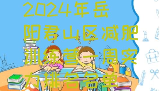 十大2024年岳阳君山区减肥训练营一周实力排名名单排行榜