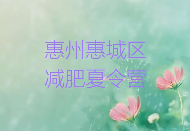 十大12月惠州惠城区减肥训练营排行榜排行榜