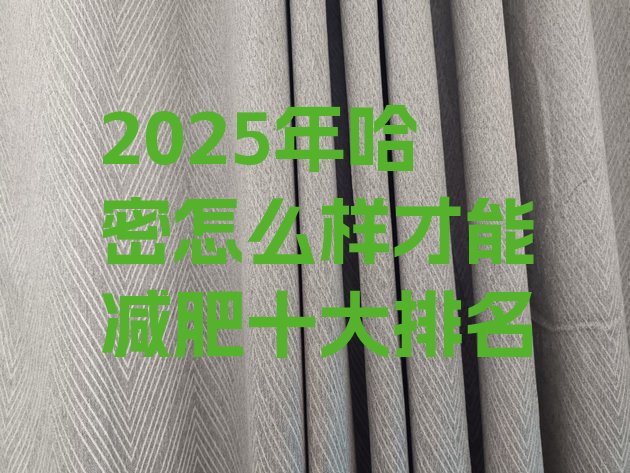 十大2025年哈密怎么样才能减肥十大排名排行榜