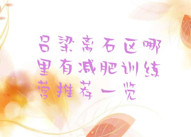十大吕梁离石区哪里有减肥训练营推荐一览排行榜