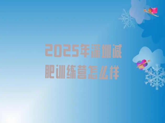 十大2025年深圳减肥训练营怎么样排行榜