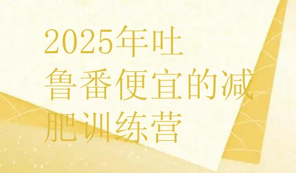 十大2025年吐鲁番便宜的减肥训练营排行榜