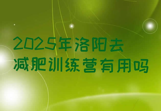 十大2025年洛阳去减肥训练营有用吗排行榜
