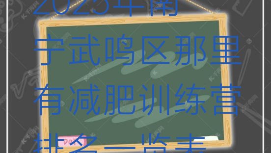 十大2025年南宁武鸣区那里有减肥训练营排名一览表排行榜
