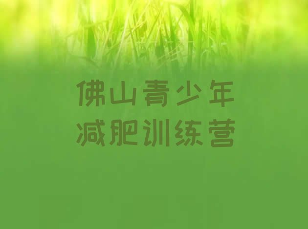 十大2025年佛山参加减肥训练营价格排行榜