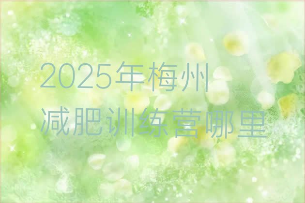 十大2025年梅州减肥训练营哪里排行榜