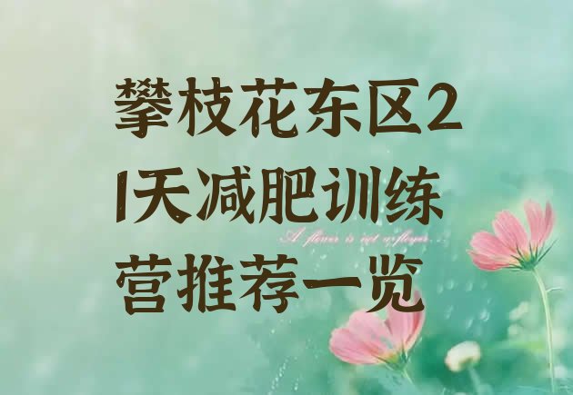 十大攀枝花东区21天减肥训练营推荐一览排行榜