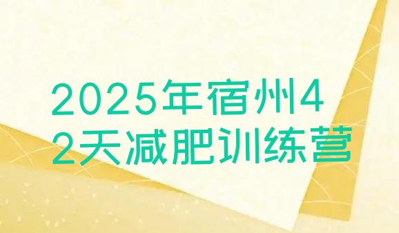 十大2025年宿州42天减肥训练营排行榜