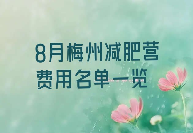 十大8月梅州减肥营费用名单一览排行榜