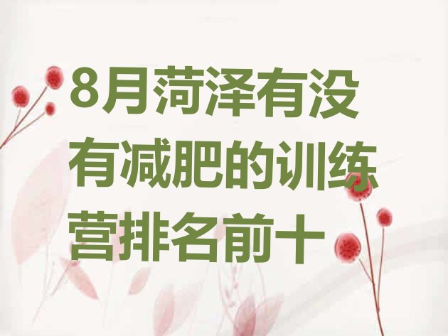 十大8月菏泽有没有减肥的训练营排名前十排行榜