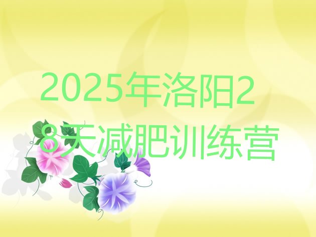 十大2025年洛阳28天减肥训练营排行榜