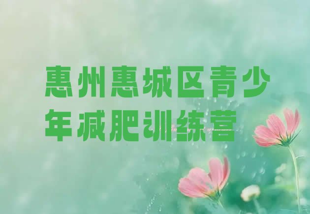 十大2025年惠州惠城区哪的封闭减肥训练营好推荐一览排行榜
