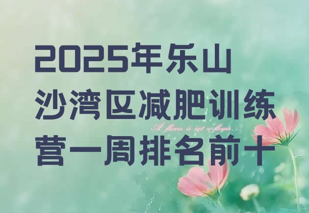 十大2025年乐山沙湾区减肥训练营一周排名前十排行榜
