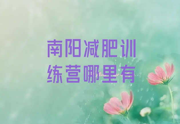 十大南阳减肥训练营哪里有排行榜