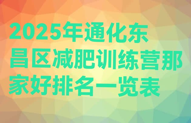 十大2025年通化东昌区减肥训练营那家好排名一览表排行榜