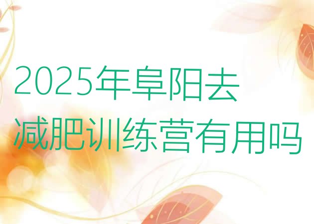十大2025年阜阳去减肥训练营有用吗排行榜