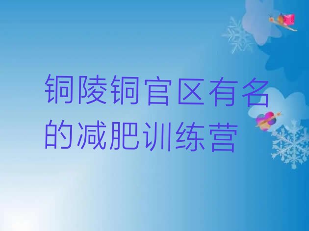 十大铜陵铜官区有名的减肥训练营排行榜