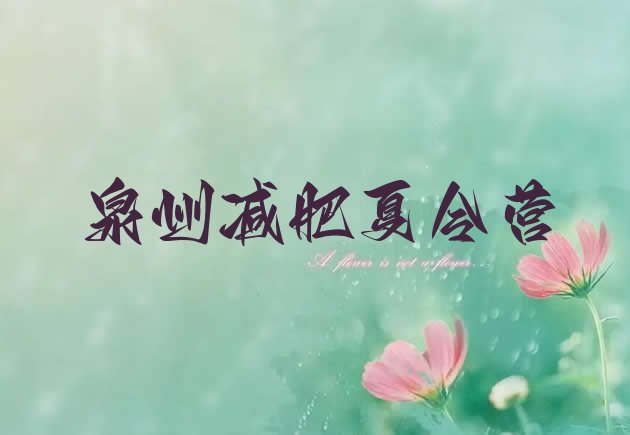 十大2026年泉州有没有减肥的训练营排行榜