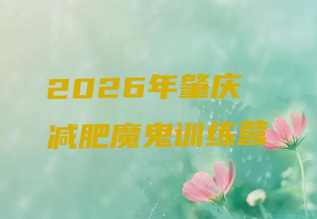 十大2026年肇庆减肥魔鬼训练营排行榜