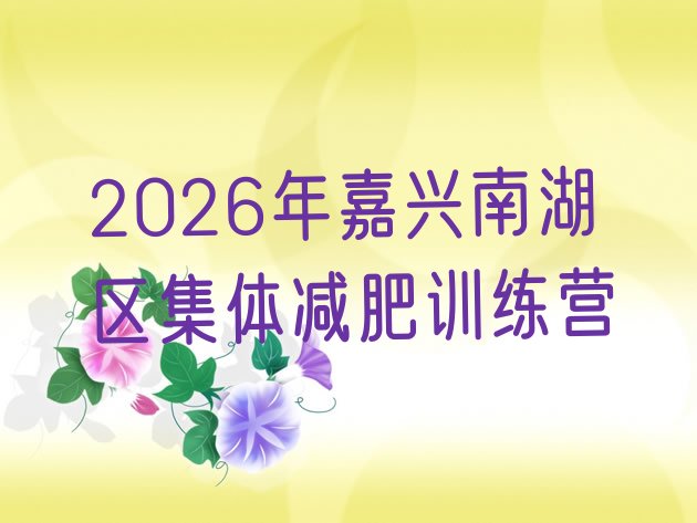 十大2026年嘉兴南湖区集体减肥训练营排行榜