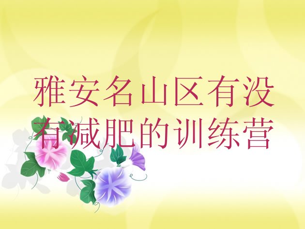 十大雅安名山区有没有减肥的训练营排行榜