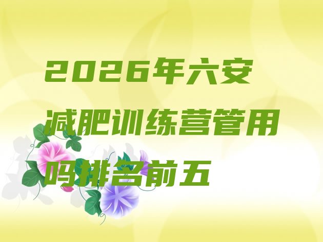 十大2026年六安减肥训练营管用吗排名前五排行榜